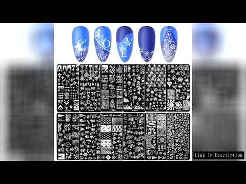 12pcs Christmas Nail Stamping Plates Xmas Snowflake Elk Bow French Pattern Printing Stencil Template