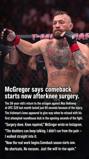 McGregor says comeback starts now after knee surgery #mcgregor #champion #ufc