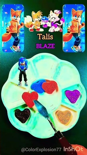 🔥 Sonic vs Tails vs Shadow! 🎨🌈 Ultimate Color Mixing Battle! 😱 💙💛🖤 #satisfying #colormixing #colors