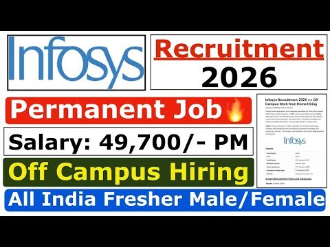 Infosys Recruitment 2026 | Infosys Fresher Jobs 2026 | Infosys Job Vacancy 2026 | Off-Campus Hiring