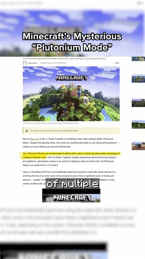 Minecraft's Mysterious "Plutonium Mode"