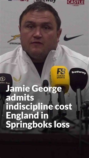Jamie George admits indiscipline cost England in Springboks loss