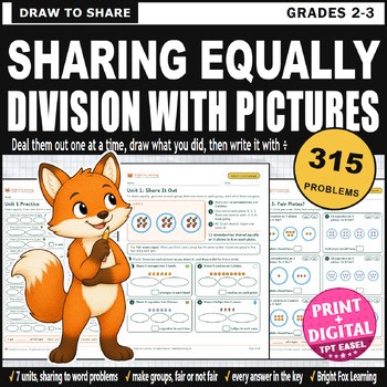Sharing Equally Worksheets | Intro to Division with Pictures | Grades 2-3 E199