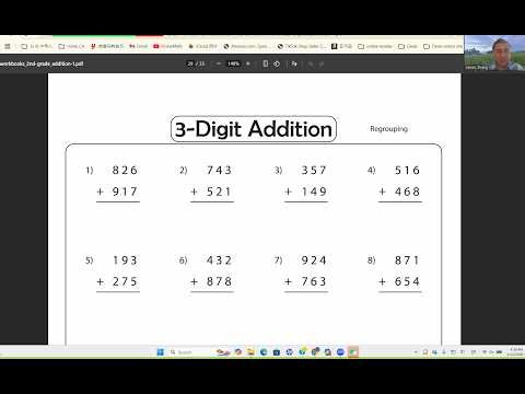 二年级数学： 加法运算第九部分 （2nd Grade Math Addition - part 9)