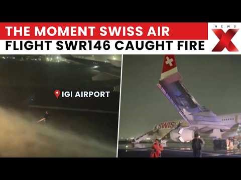 Seconds From Disaster! Swiss Air Engine Bursts into Smoke at 100+ MPH in Delhi | NewsX
