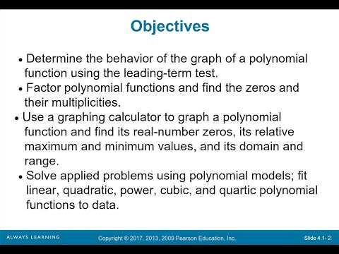Lecture 4.1 - Polynomial Functions
