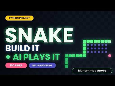Build the Snake Game in Python (with an AI That Plays It!) | Pygame Tutorial