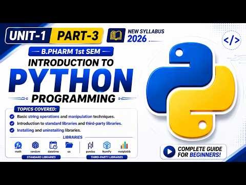 Python Strings & Libraries Explained | Standard & Third-Party Libraries | BP101T