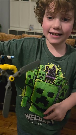My child showing how the inside of a Lego Technic 42198 bush plane kit works