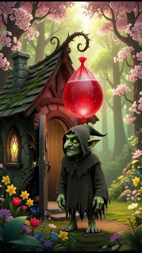 Girl drops a massive water balloon on a creepy Goblin! 🧌💦 #shorts #prank