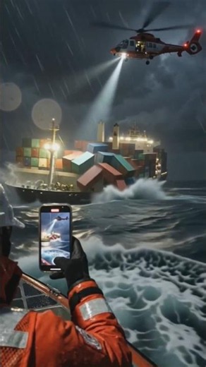 Night Disaster! Giant Cargo Ship Sinks During Storm 😱 Realistic Eyewitness Footage #Shorts