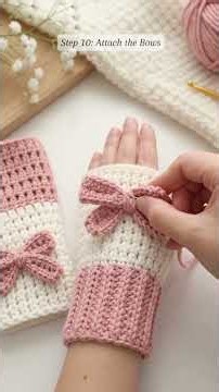 How to Crochet Fingerless Gloves with Bow (Beginner Friendly)