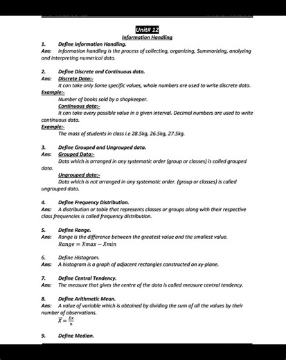 Most important Definition Chapter no 11*12&13 Class 9th new book Mathematics 2026#mathematics #exam