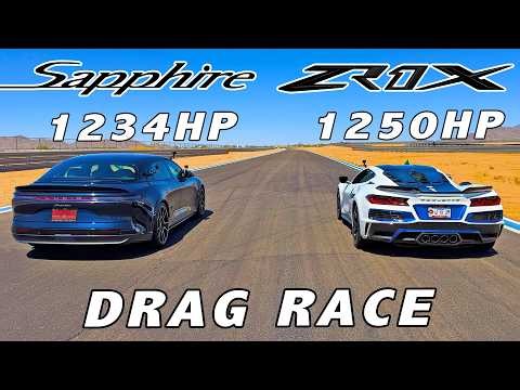 Corvette Driver Can't Believe It! * Chevrolet Corvette ZR1X vs Lucid Air Sapphire Drag Race