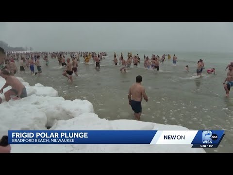 Hundreds brave frigid temps at Milwaukee's lakefront for Polar Plunge