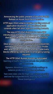 📋 Azure DDoS Protection: Microsoft HTTP DDoS Ruleset for Azure WAF on Azure Front Door Pr...
