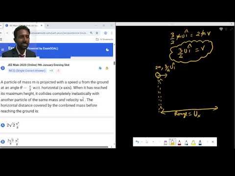 JEE MAIN PHYSICS PYQ: 41 mid air inelastic collision