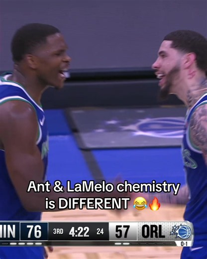 THIS PASS FROM ANT TO MELO 😮‍💨 #anthonyedwards #lameloball #timberwolves #nba #basketball