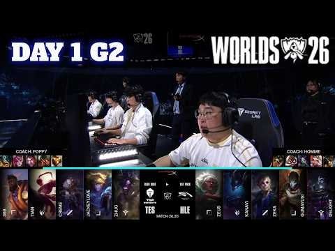 TES vs HLE | Day 1 LoL Worlds 2026 Swiss Stage | Hanwha Life vs Top Esports full