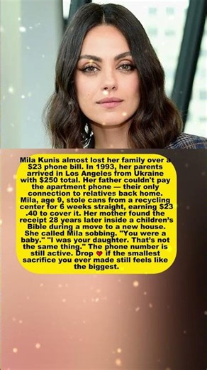 How 9-Year-Old Mila Kunis Saved Her Family With $23 ❤️