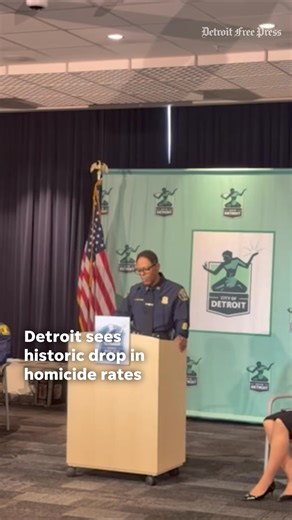 Homicides in Detroit are dropping at a historic rate, the fewest murders since the 1960s, according to city leaders. Detroit Police Chief Todd Bettison and Mayor Mary Sheffield speak on the findings Wednesday, Jan. 7, 2026. Read more on Detroit's latest crime stats using the link in comments. 📹 Video by Andrea May Sahouri, DFP. | Detroit Free Press