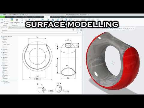 Creo Surface Modelling Tutorial - Massager shell.
