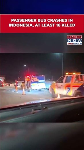 Passenger Bus Crashes In Indonesia’s Main Island Of Java, 16 People Killed In Accident #shorts