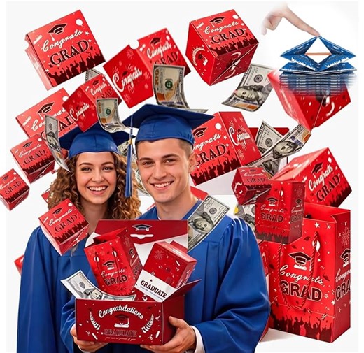 Graduation Explosion Gift Box, 2026 Surprise Pop Up Gift Box Money Graduation for Cash DIY Folding Cards, Creative Memorable Present for Grad