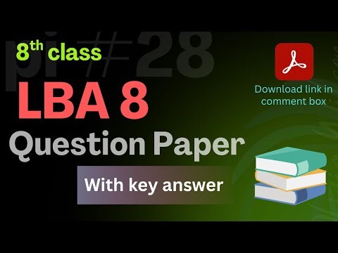 8th class LBA Test 8 Question Paper with Key Answer 2025-26 | 8th class LBA question papers