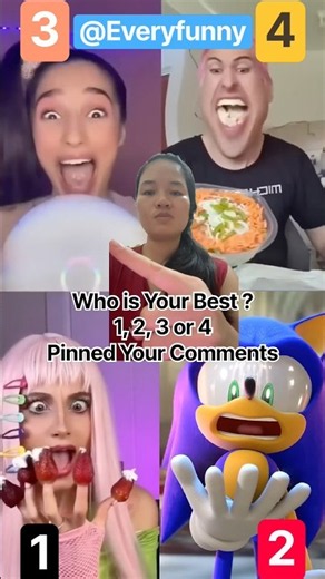 Who is Your Best ?1, 2, 3 or 4Pinned Your Comments #funny #viral #shorts #trending #1234#45