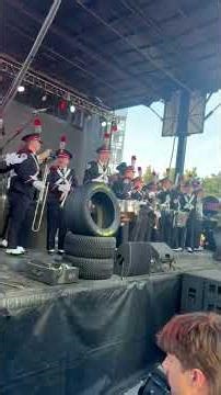 Ohio State Marching Band cheers on stage