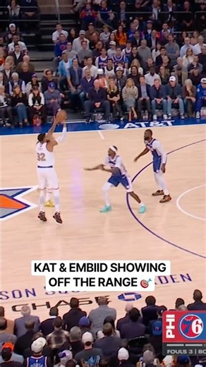 KAT & Embiid trade threes 👌