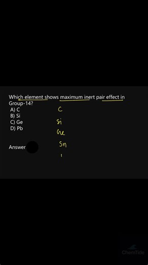 Inert Pair Effect Explained in 15 Sec ⚡ | JEE PYQ”
