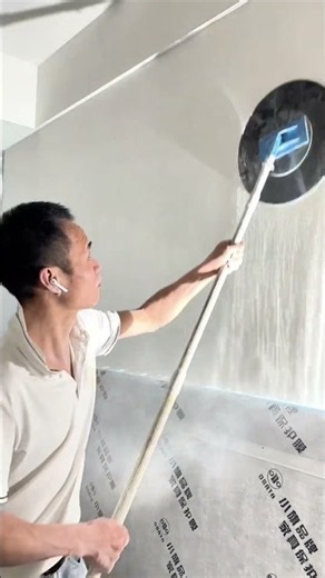 🏠✨ Smooth Wall Finishing Using Rotary Drywall Sander