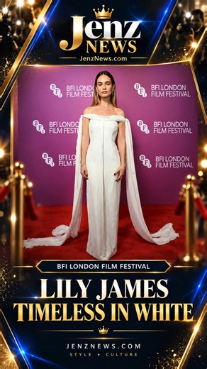 Lily James Looks Timeless in White Draped Gown at BFI London Film Festival 2026