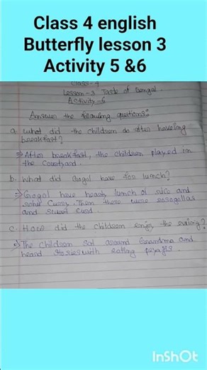 class 4 english Butterfly lesson 3 Activity 5 & 6 #shorts#@study with Arif 470