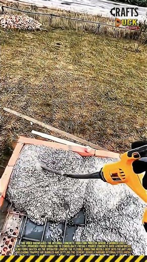 Concrete Poker Vibrating Process: Consolidating Wet Cement in Formwork Slabs #dailywork
