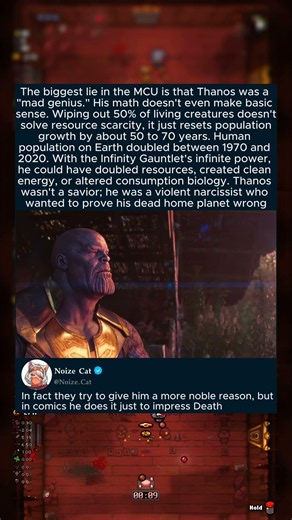 The biggest lie in the MCU is that Thanos was a "mad genius." His math doesn't even make basic sense