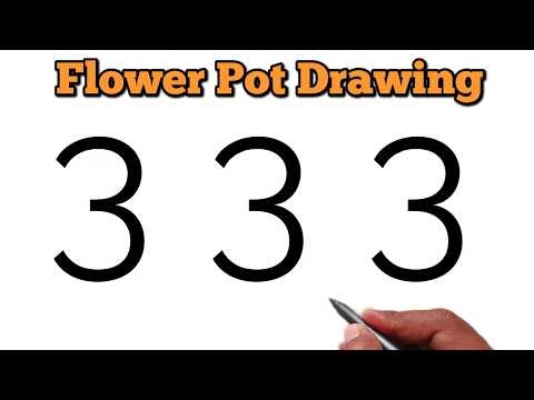 How to Turn 333 into a Beautiful Flower Pot 🌸 | Easy Drawing Trick
