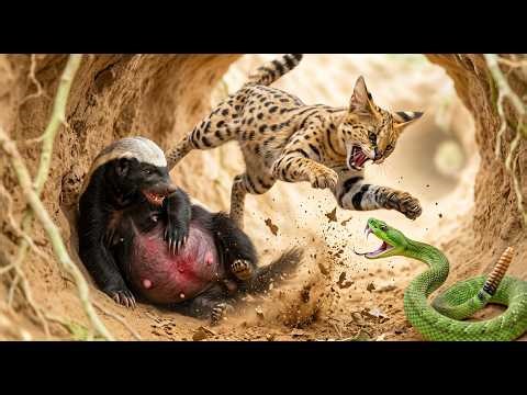 Honey Badger: Escorted From Hell By A Serval