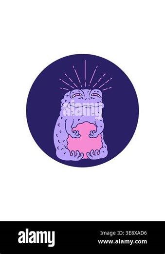 starburst effect animation of icon of a tattoo style toad character Stock Video Footage - Alamy