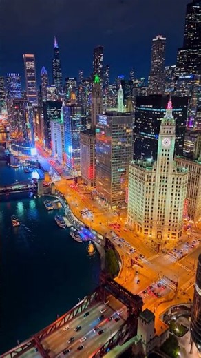 🌈 Chicago's Colorful Skyline From Above! Ultra 4K
