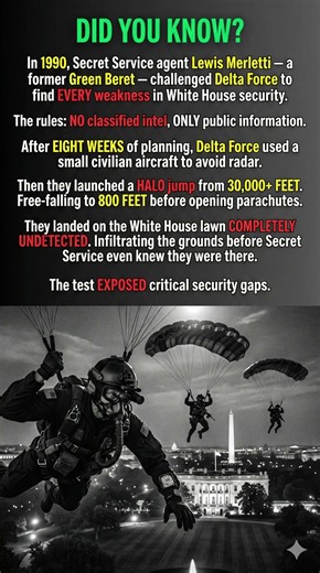 Delta Force Parachuted Onto the White House Lawn in 1990 🪂🏛️ Nobody Noticed