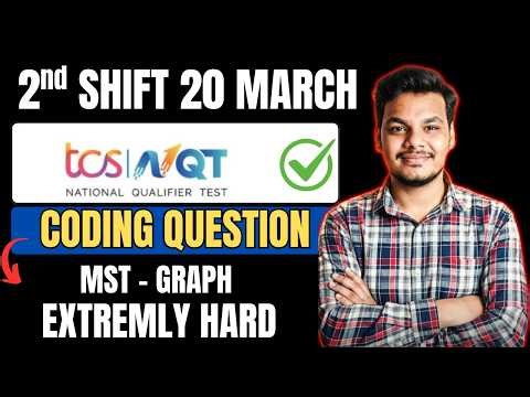 TCS NQT 20th March 2nd Shift Coding Question Analysis | MST Coding Question | Today's TCS Coding