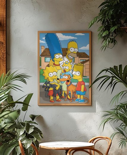 The Simpsons Family Wall Art | Homer Marge Bart Lisa Maggie Springfield Poster | Cartoon Movie Photo Print | Digital Download Art - Etsy