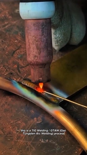 Precision TIG Welding on Curved Metal Tube with Perfect Clean Weld Bead
