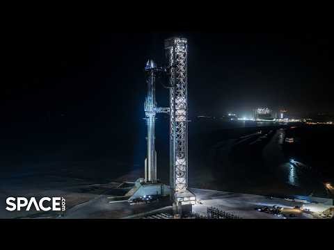 SpaceX Starship megarocket stacked ahead of flight 13 launch