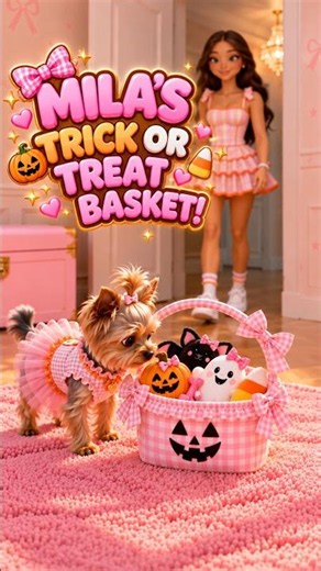 What's in Mila's Halloween Treat Basket? 🎃🐾