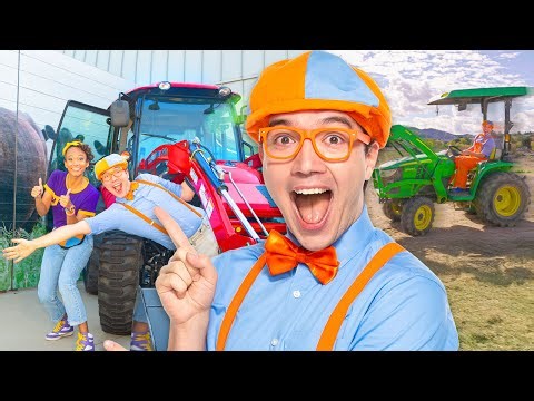 LIVE 🔴 Blippi Rides a Tractor! 🚜 Diggers, Dozers, and Big Machines for Kids