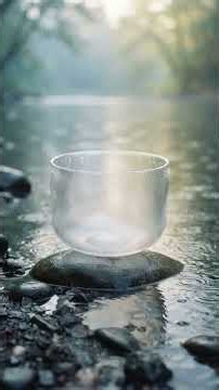 Crystal Sound Bath with River & Gentle Rain | Deep Healing & Sleep Meditation